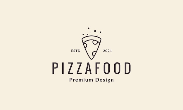 Líneas hipster corte pizza logo símbolo vector icono ilustración diseño gráfico