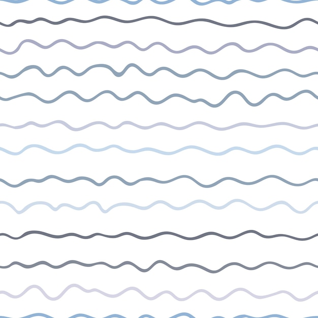 Líneas horizontales azules patrón de vector de repetición perfecta ondulado