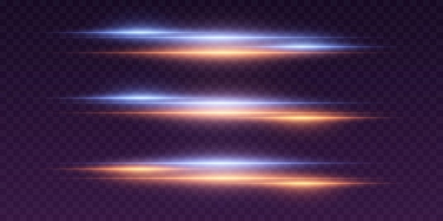 Líneas horizontales de láser del efecto de los rayos de luz