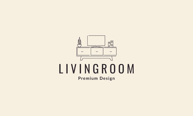Líneas interior rack televisión logotipo símbolo icono vector gráfico diseño ilustración