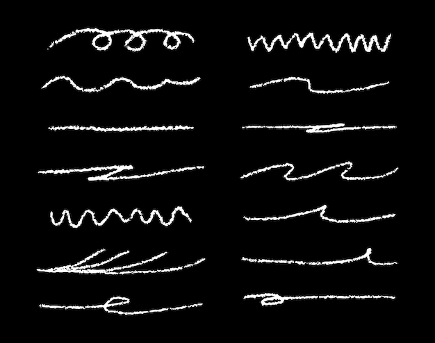 Líneas de lápiz dibujadas a mano, manchas de carbón vectorial, líneas de boceto de estilo doodle.