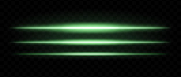 Líneas de luz brillantes verdes rayos horizontales de neón líneas brillantes abstractas energía futurista movimiento dinámico brillo efecto luminoso llamarada óptica láser eléctrico