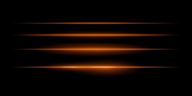 Líneas de luz doradas horizontales establecidas Líneas delgadas y brillantes Iluminación blanca Efectos de luz futuristas Diseño abstracto Elementos decorativos de brillo mínimo Gradientes suaves Visuales modernos
