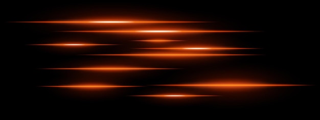 Líneas de luz establecidas Líneas rojas de velocidad brillantes en un fondo negro Efecto de borrón de movimiento futurista Rutas digitales de neón rayos de energía de ciencia ficción y concepto de aceleración de alta velocidad