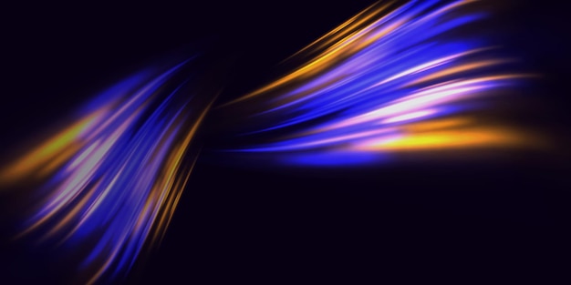 Líneas de luz de neón futuristas Efecto de tráfico de alta velocidad Movimiento de velocidad dinámica