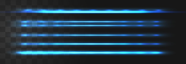 Líneas de luz de neón vectorial aisladas en fondo png