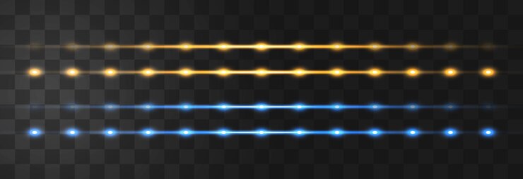 Vector líneas de luz de neón vectorial aisladas en fondo png