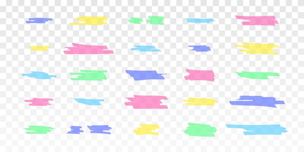 Líneas de marcador Marcador color trazo pincel pluma dibujado a mano subrayado