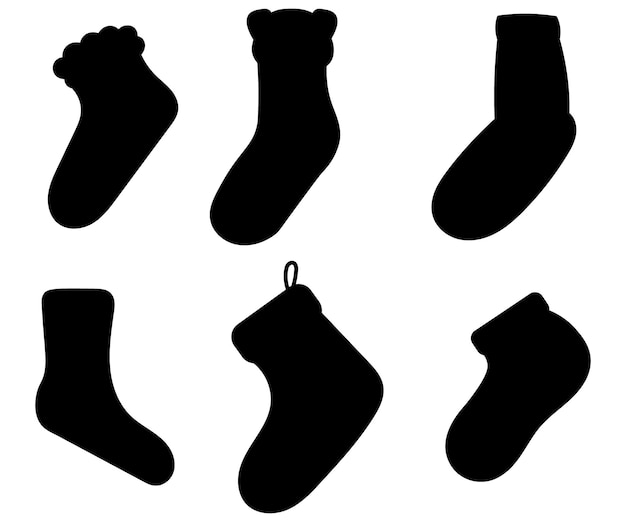 Líneas de medias navideñas Icono Símbolo de decoración navideña