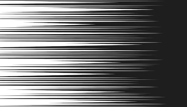 Líneas de movimiento horizontales de tira cómica cómics de anime libro de superhéroes velocidad y lucha rayos blancos afilados