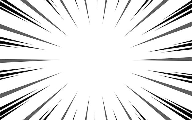 Líneas de movimiento radial de tiras cómicas Libro de cómics de anime de superhéroes