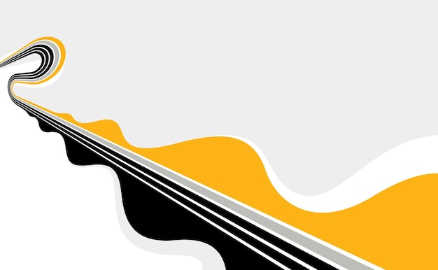 Líneas en movimiento vectorial fondo abstracto perspectiva 3D diseño óptico creativo con rayas concepto de sonido y música líneas fluyentes
