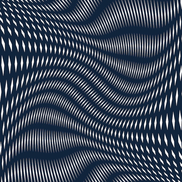 Líneas muaré en blanco y negro, fondo vectorial psicodélico a rayas. Patrón de contraste de estilo op art.