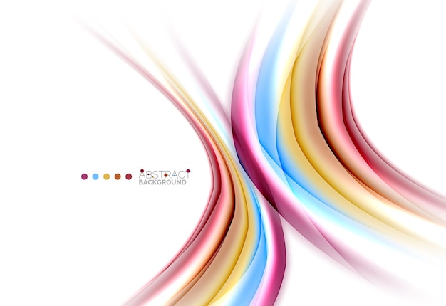 Líneas multicolores en concepto de movimiento blanco fondo abstracto Vector