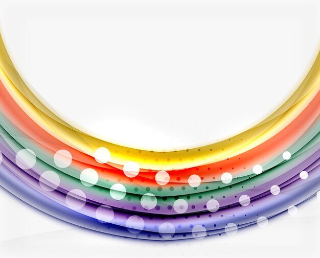 Líneas multicolores sobre fondo abstracto de concepto de movimiento blanco Vector