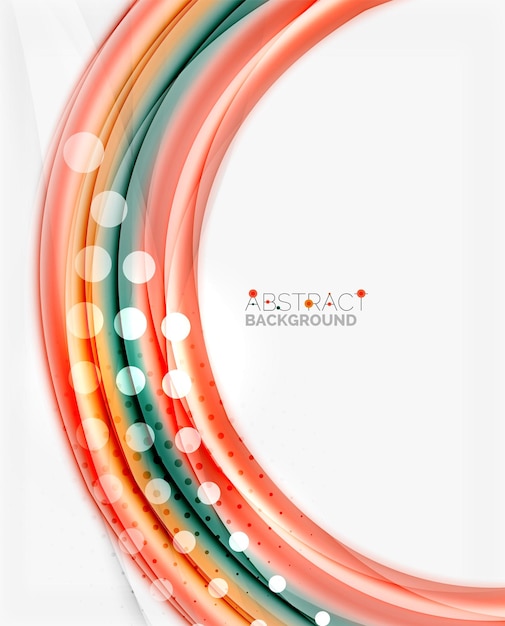 Líneas multicolores sobre fondo abstracto de concepto de movimiento blanco
