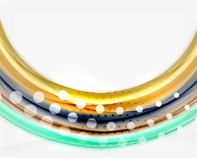 Líneas multicolores sobre fondo abstracto de concepto de movimiento blanco