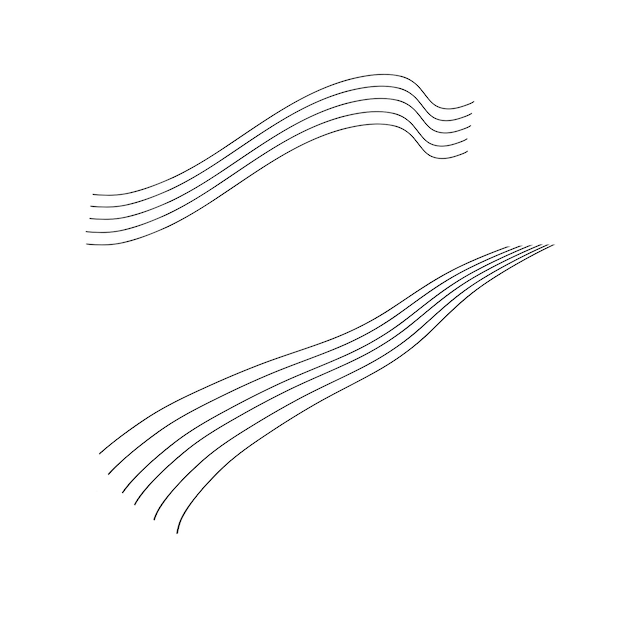 Líneas negras dibujadas a mano en vector Abstracción líneas onduladas Ilustración vectorial Adecuada para imprimir en tela y papel creatividad de diseño