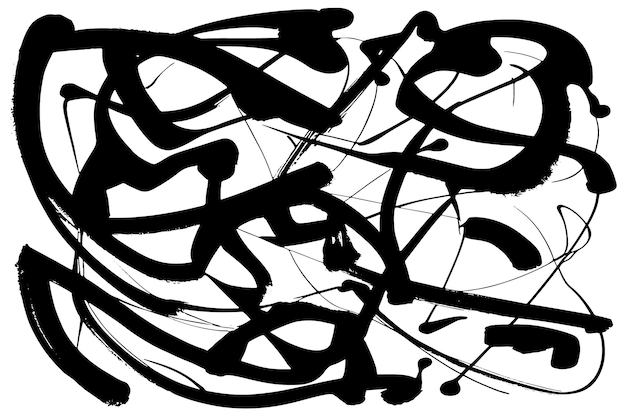 Líneas negras orgánicas en un fondo blanco nítido Textura vectorial versátil para superposiciones
