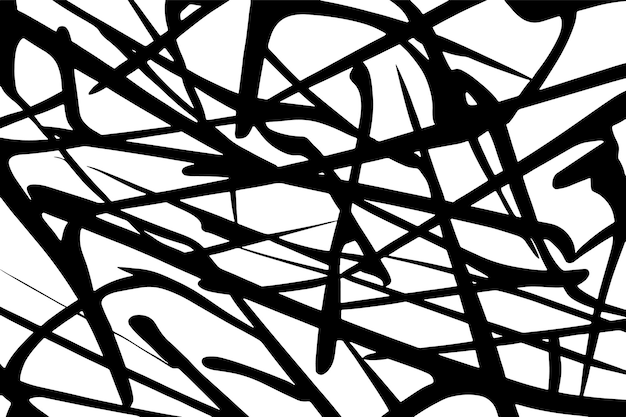 Líneas negras orgánicas en un fondo blanco nítido Textura vectorial versátil para superposiciones
