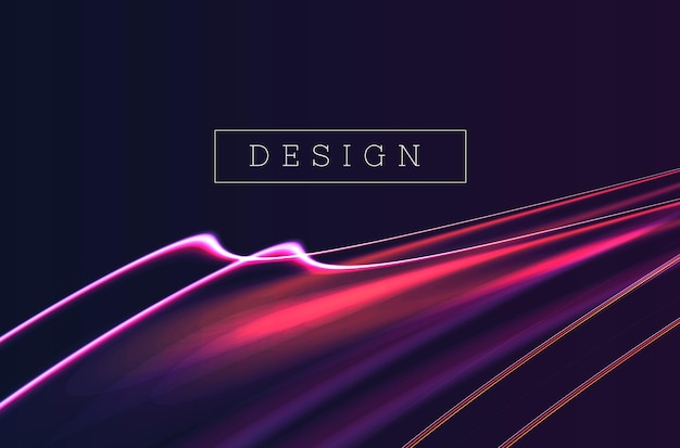 Líneas de neón abstractas formadas por elementos gráficos de movimiento de luces en la parte inferior de la pantalla