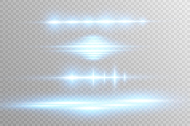 Líneas de neón brillantes en un fondo transparente Diseño digital abstracto