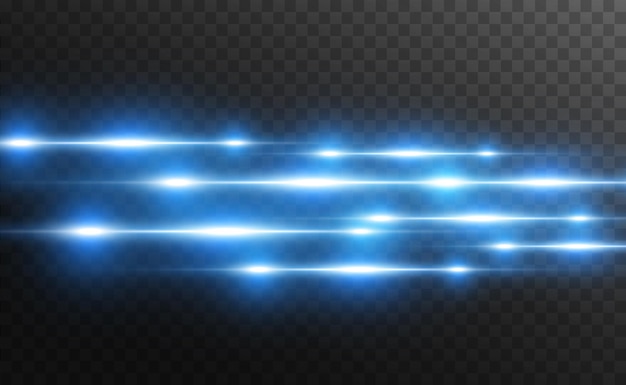 Líneas de neón brillantes sobre un fondo transparente Diseño digital abstracto