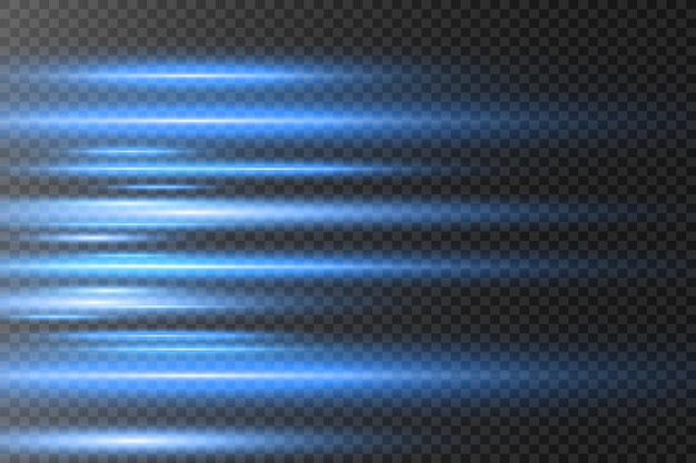 Líneas de neón brillantes sobre un fondo transparente Diseño digital abstracto