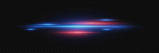 Líneas de neón dinámicas de velocidad de luz Rayos de luz rojos y azules