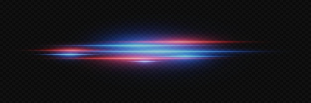 Líneas de neón dinámicas de velocidad de luz Rayos de luz rojos y azules