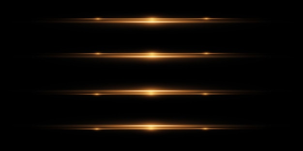 Líneas de neón de luz y destellos Rayos láser rayos horizontales