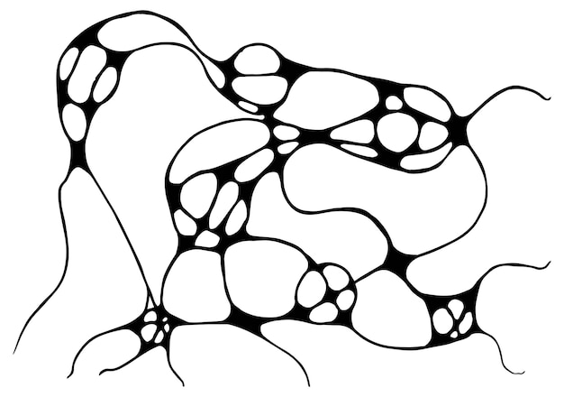 Líneas neurográficas boceto ilustración vectorial patrón de curvas onduladas caóticas abstractas neuroarte monocromático dibujado a mano