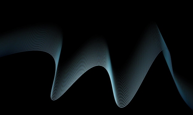 líneas de onda 3D modernas oscuras fondo abstracto