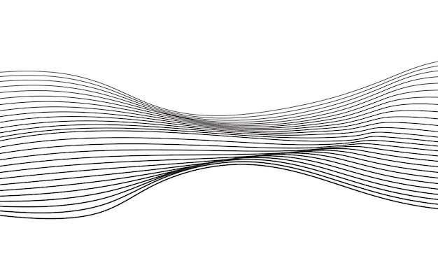 Líneas de onda abstractas fondo vectorial negro