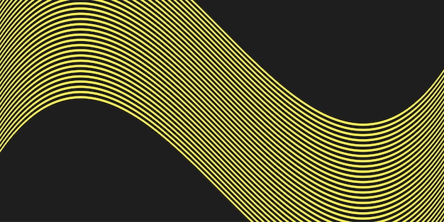 Líneas de onda abstractas formas onduladas patrón lineal a rayas aislado en el vector negro