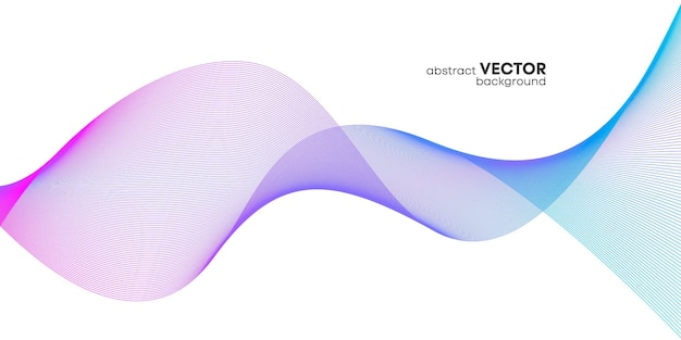 Líneas de onda abstractas vectoriales aisladas en un fondo blanco Elementos de diseño para la ciencia tecnológica