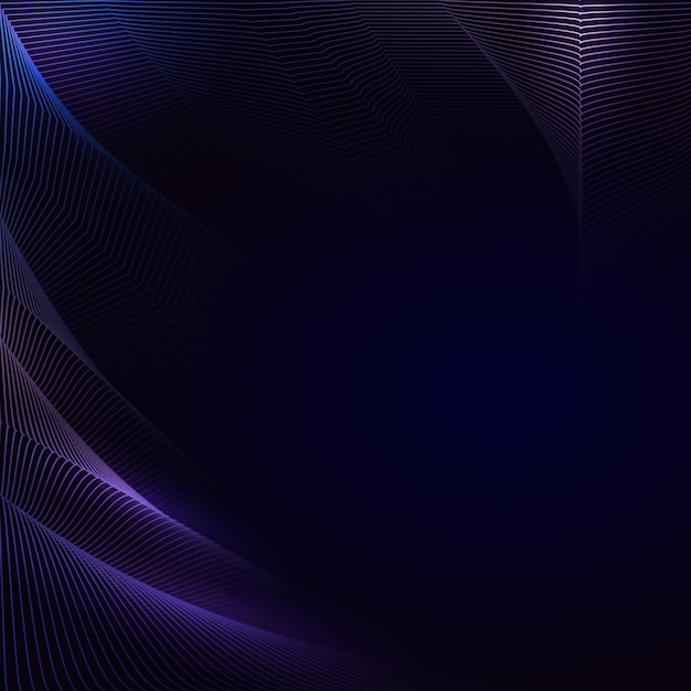 Líneas de onda brillantes abstractas en un fondo azul oscuro Patrón de onda dinámico