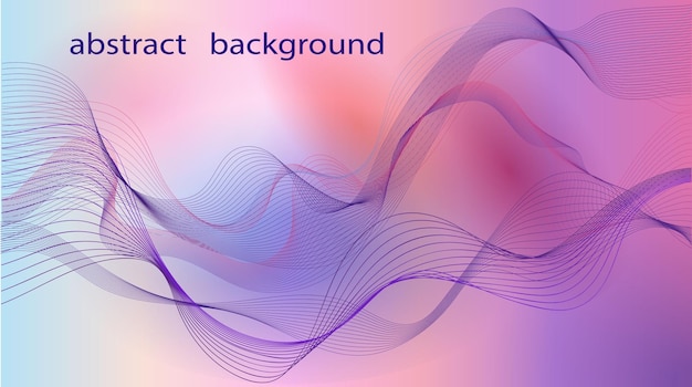 Líneas de onda coloridas en fondo gradiente telón de fondo abstracto Ilustración vectorial