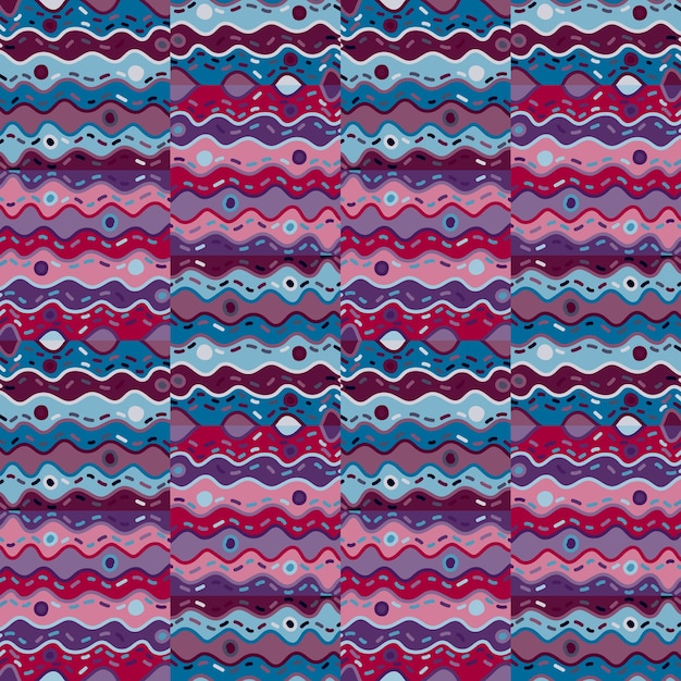 Líneas de onda creativas ornamento de azulejos Mosaico étnico abstracto de patrones sin fisuras Fondo de pantalla de línea vintage