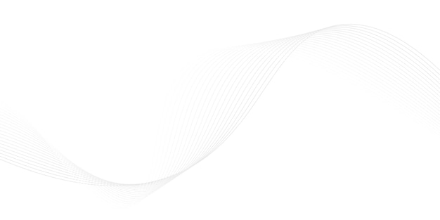Líneas de onda lisas grises abstractas aisladas en un fondo transparente Un fondo futurista digital