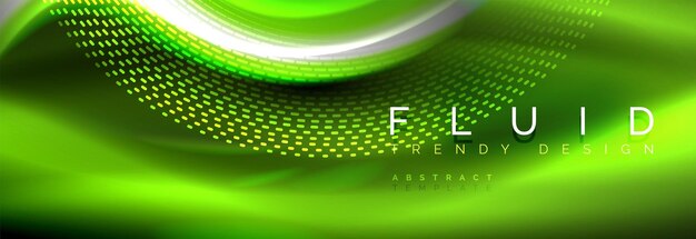 Líneas de onda de neón de color fluido Fondo de neón color líquido plantilla de pintura futurista
