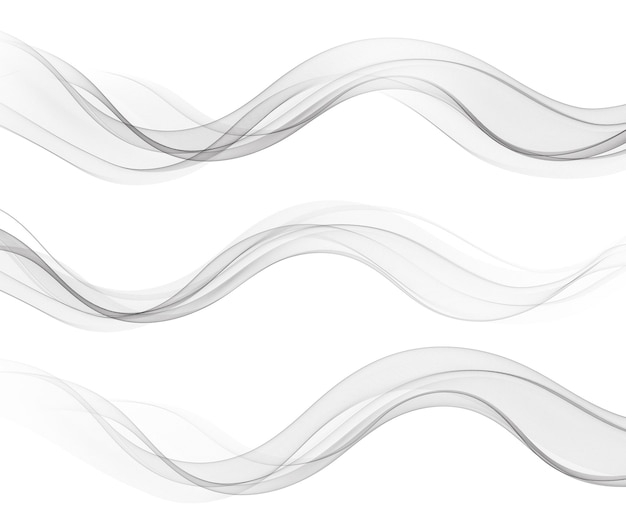 Líneas de onda que fluyen abstractas vectoriales aisladas sobre fondo blanco elemento de diseño para el concepto moderno de ciencia de tecnología