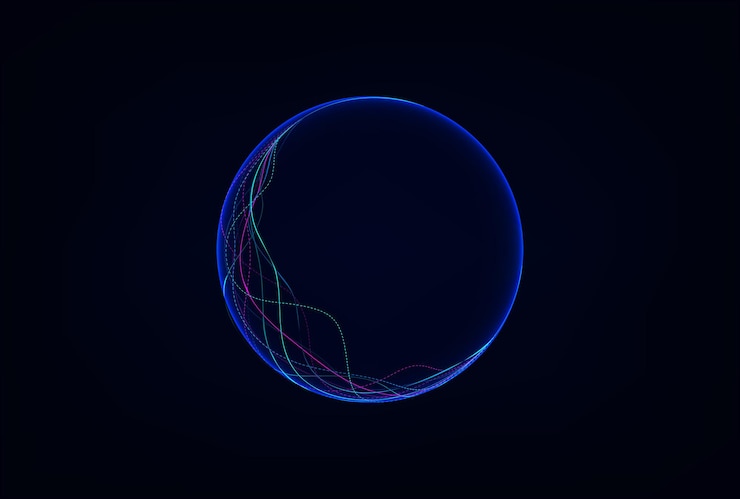 Vector líneas de onda que fluyen concepto de redes de visualización de aprendizaje profundo de inteligencia artificial dinámica para sonido de música ai ilustración vectorial