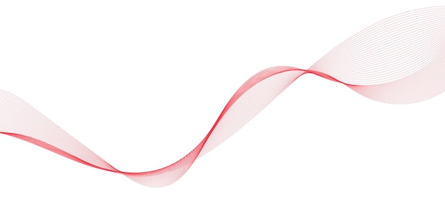líneas de onda roja de vector abstracto en fondo blanco