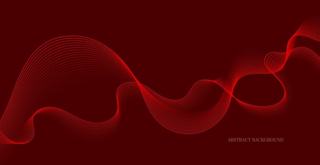 Líneas de onda rojas Patrón Abstracto Fondo Estandarte moderno Papel de pared Ilustración vectorial Tecno