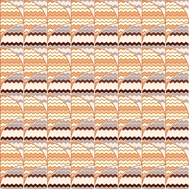 Líneas de onda tribales dibujadas a mano de patrones sin fisuras Ornamento de mosaico de mosaico en zigzag abstracto