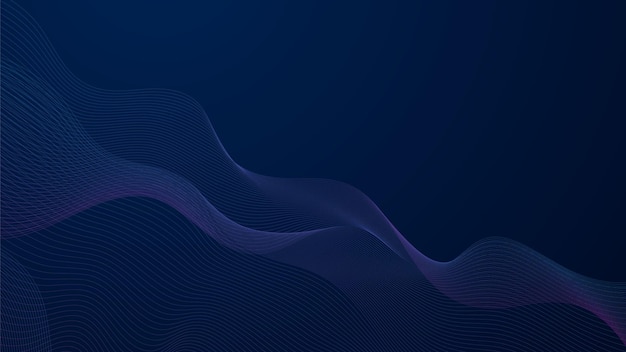 Vector líneas de onda vectorial que fluyen dinámicas coloridas azul rosa aisladas en fondo negro para el concepto de tecnología de ia comunicación digital ciencia música