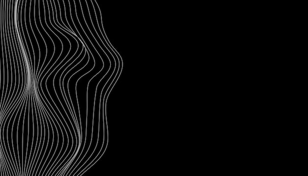 Líneas de onda verticales curvas en fondo oscuro con flujo geométrico