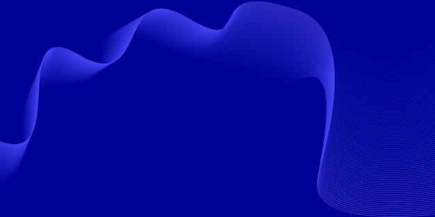 Líneas de ondas azules abstractas sobre un fondo azul Líneas onduladas fluidas modernas