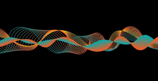 Líneas de ondas coloridas Abstracto Fondo de pantalla Ilustración vectorial digital